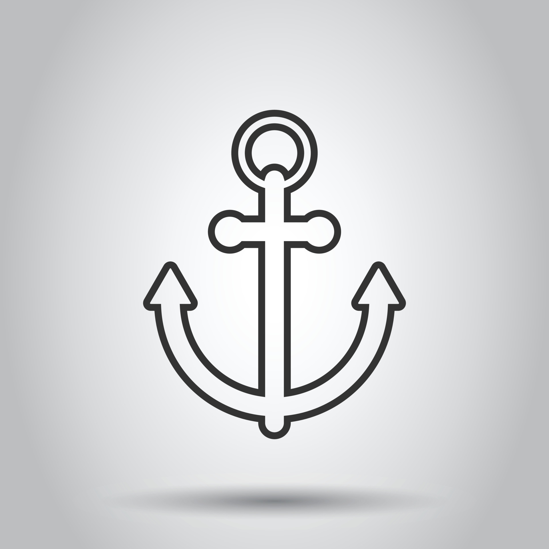 Boat anchor icon in flat style. Vessel hook vector illustration on white  isolated background. Ship equipment business concept. 17296570 Vector Art  at Vecteezy