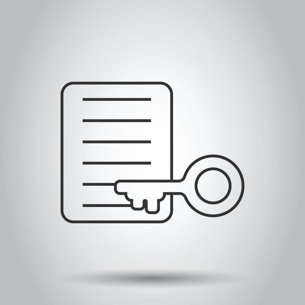 Password account icon in flat style. Keyword vector illustration on white isolated background. Key combination business concept.