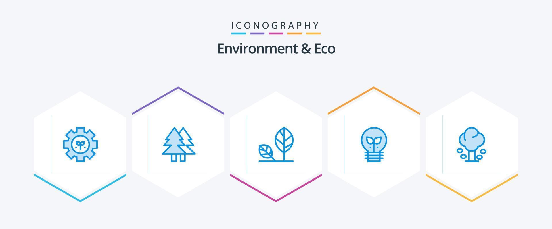 paquete de iconos azul medio ambiente y eco 25 que incluye luz. idea. alegre. ecológico lámina vector