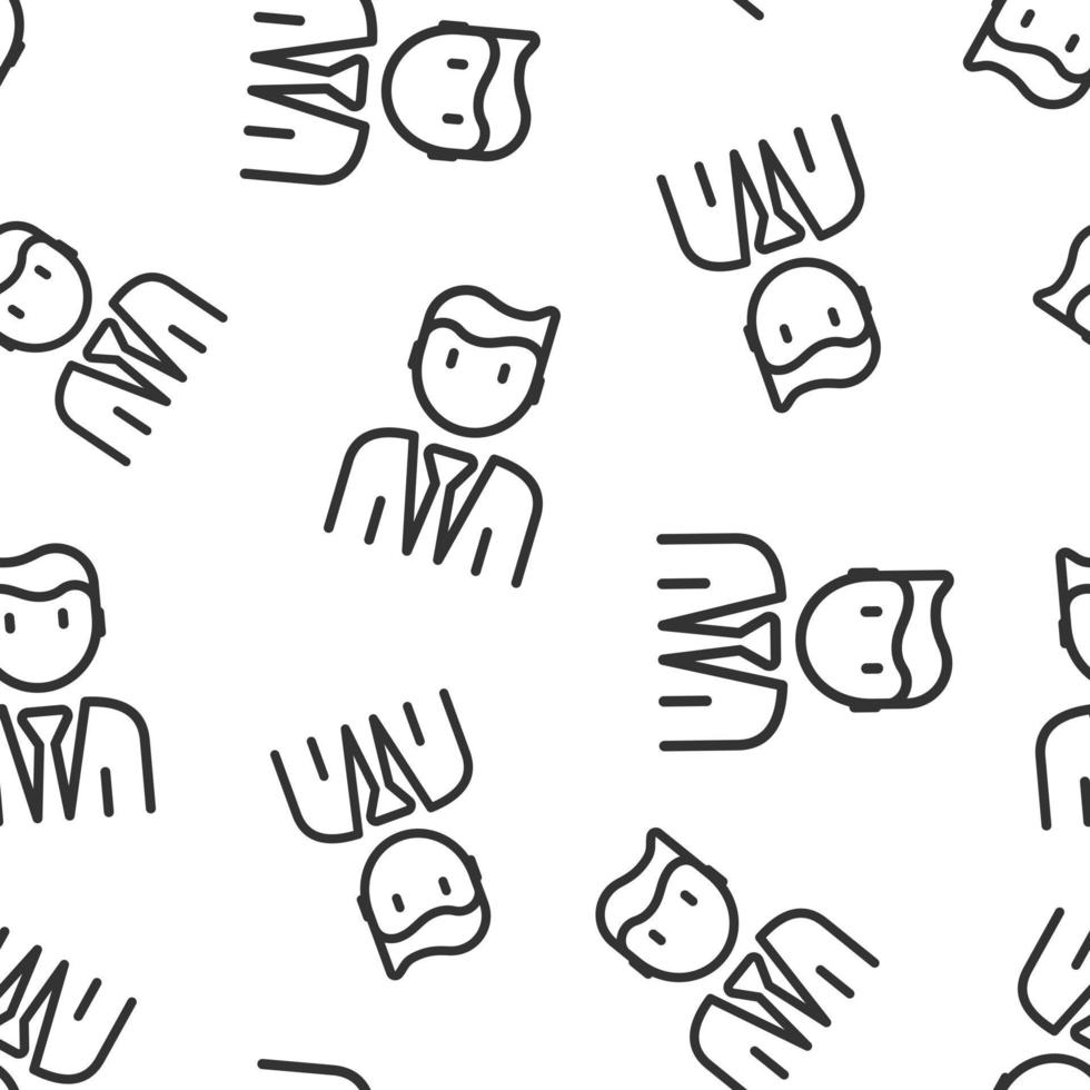 People communication icon in flat style. People vector illustration on white background. Partnership seamless pattern business concept.