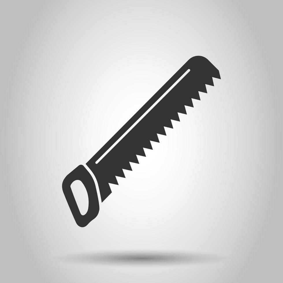 Saw blade icon in flat style. Working tools vector illustration on white isolated background. Hammer business concept.