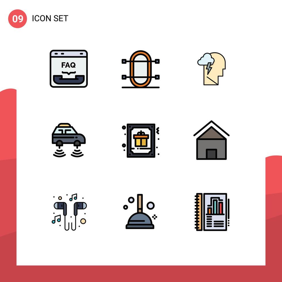 9 Creative Icons Modern Signs and Symbols of smart electric rowing car mind Editable Vector Design Elements