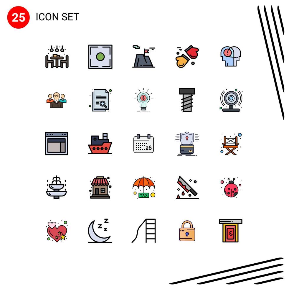 User Interface Pack of 25 Basic Filled line Flat Colors of scandinavia canada flag arctic land Editable Vector Design Elements