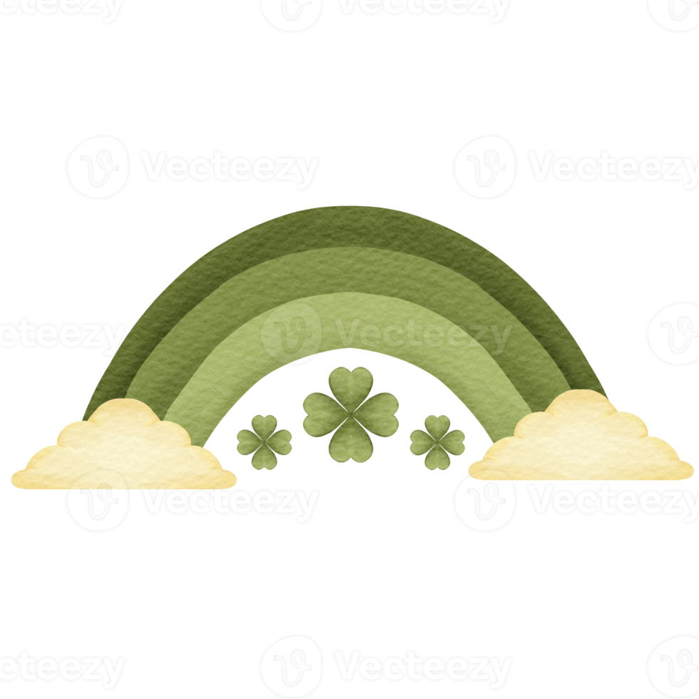 aquarelle arc en ciel saint patrick png
