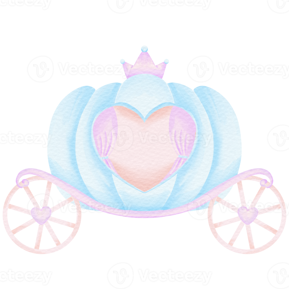 watercolor carriage fairy tale png