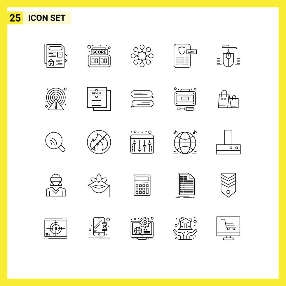 25 Thematic Vector Lines and Editable Symbols of caution design disease computer project Editable Vector Design Elements