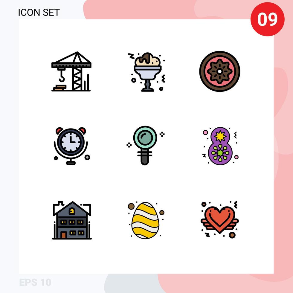 Universal Icon Symbols Group of 9 Modern Filledline Flat Colors of find search fruit internet of things communications Editable Vector Design Elements