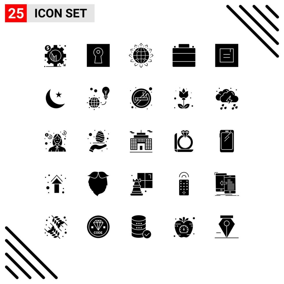 Stock Vector Icon Pack of 25 Line Signs and Symbols for clothes shop case security accessories business Editable Vector Design Elements
