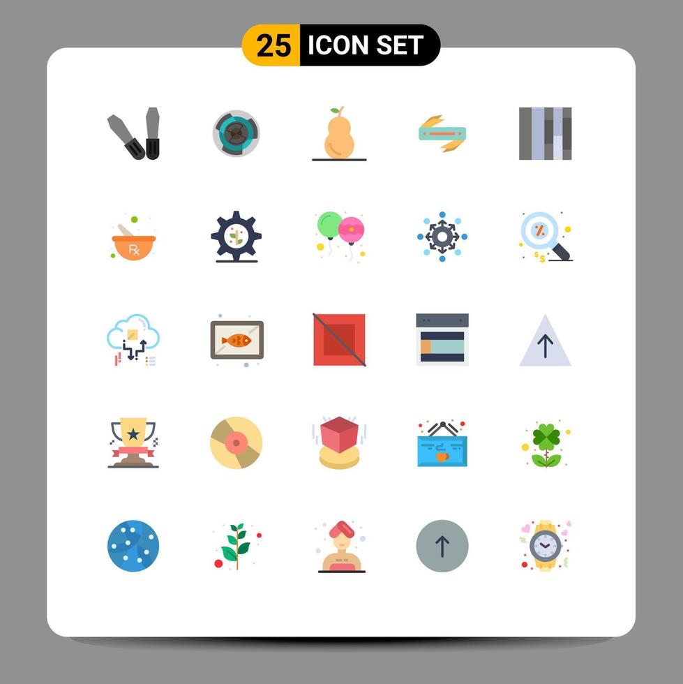 Pictogram Set of 25 Simple Flat Colors of gird blade maze sharp knife Editable Vector Design Elements