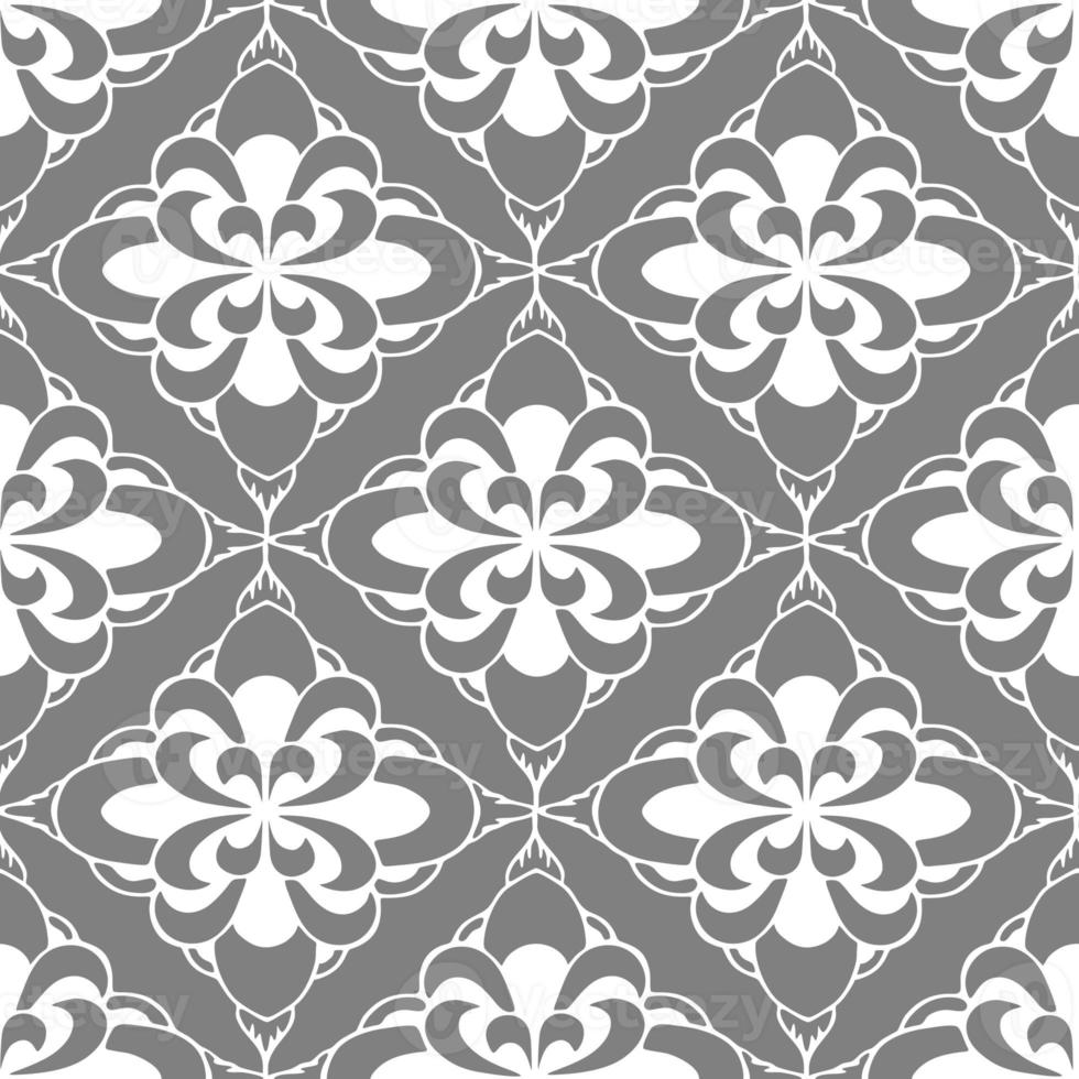 seamless tile pattern of abstract geometric white elements on a gray background, texture, design photo