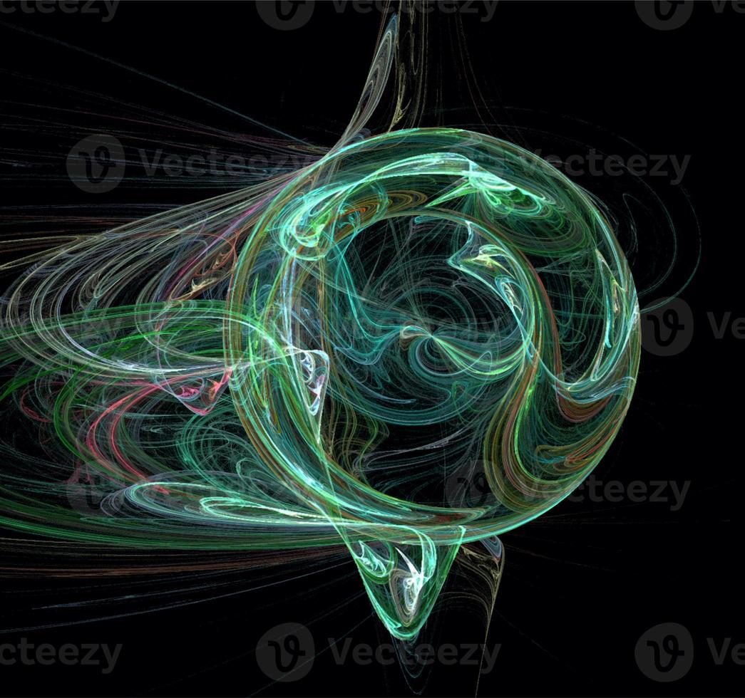 bright green abstract pattern on black, color digital graphics, background, design photo