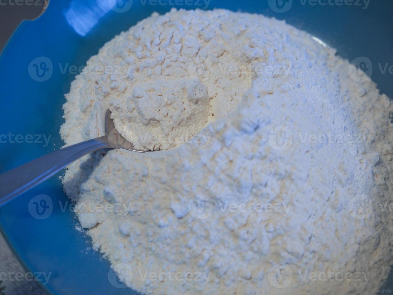 flour dish and spoon photo