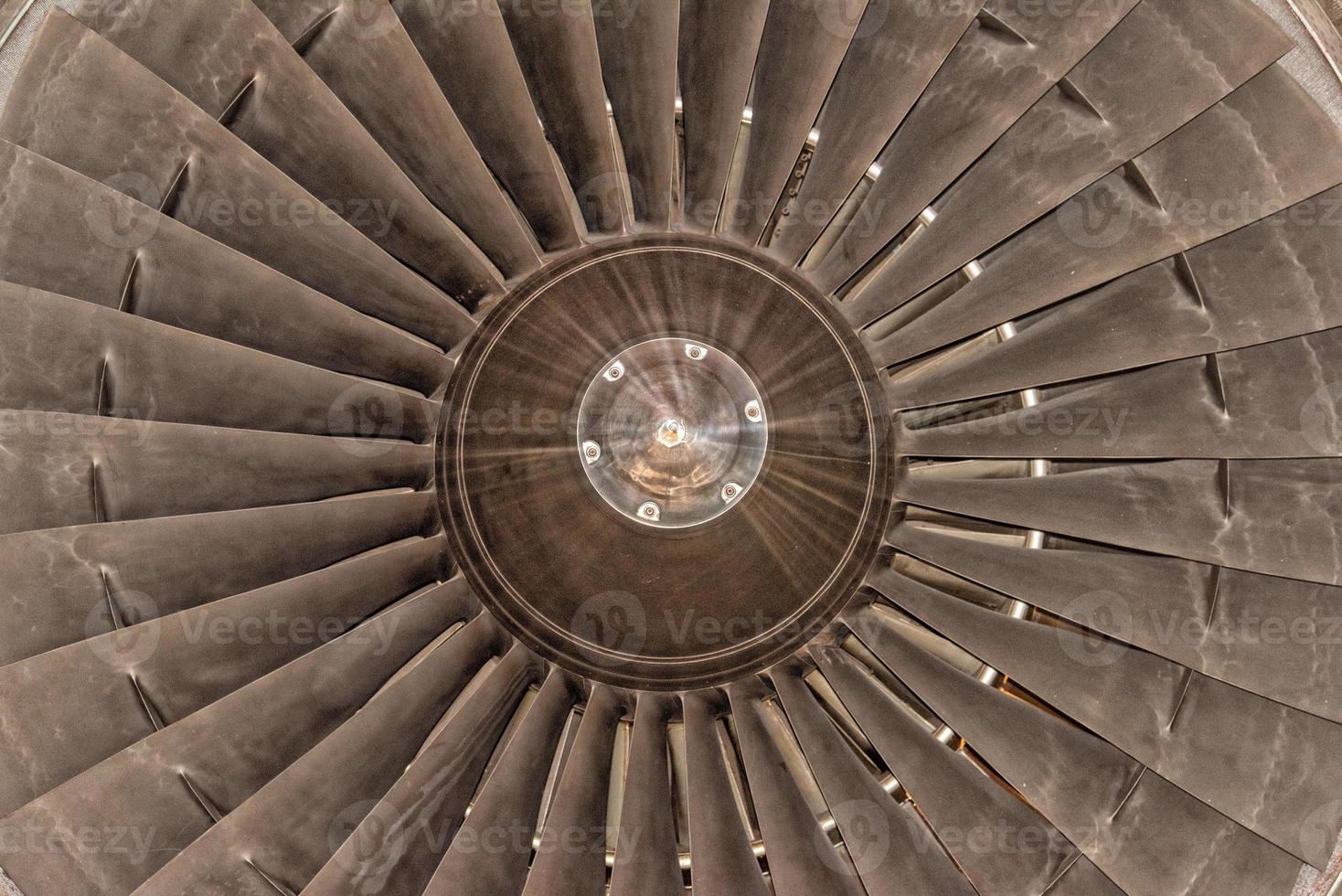 Jet Airplane turbine engine photo