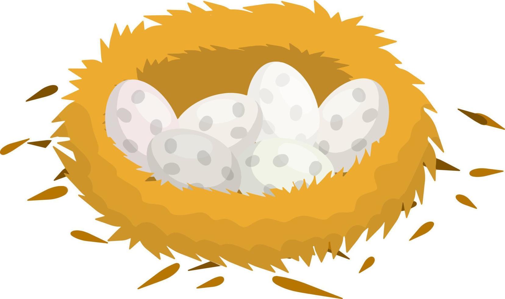 Nest and egg. Place for Chicks. Cartoon flat illustration. element of nature and forests. Wildlife. Bird house vector