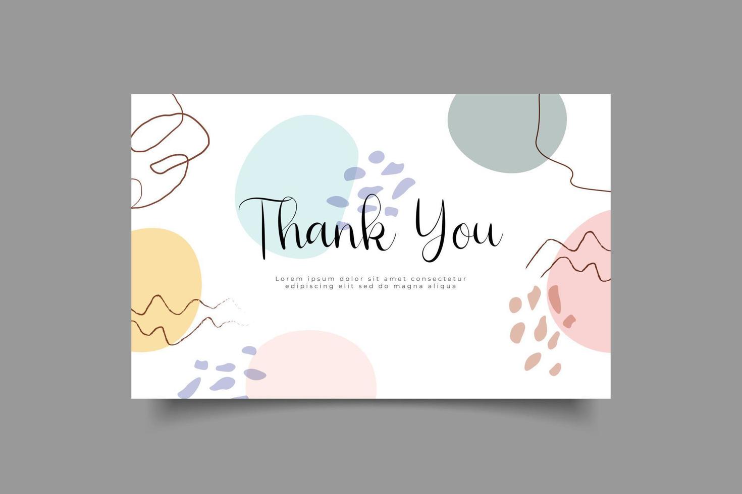 thank you card template design vector