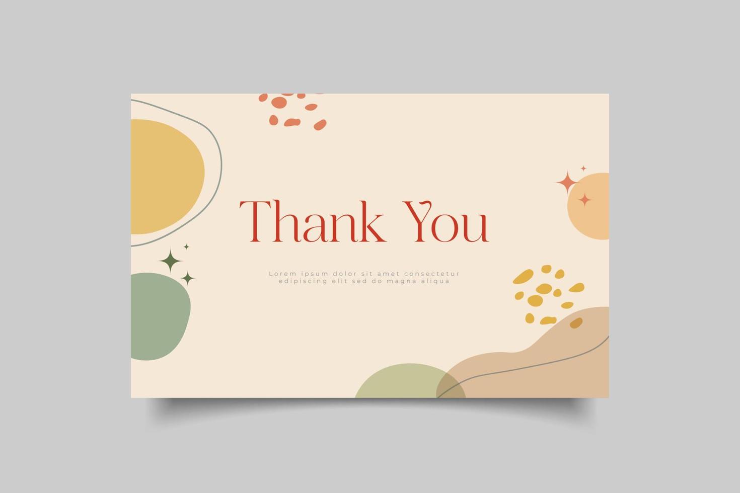 thank you card template design vector