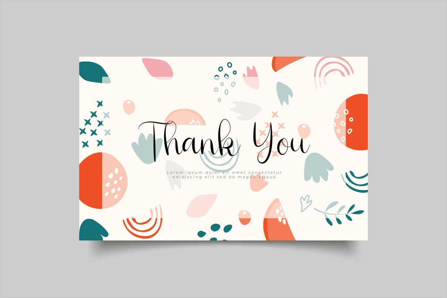 thank you card template design vector