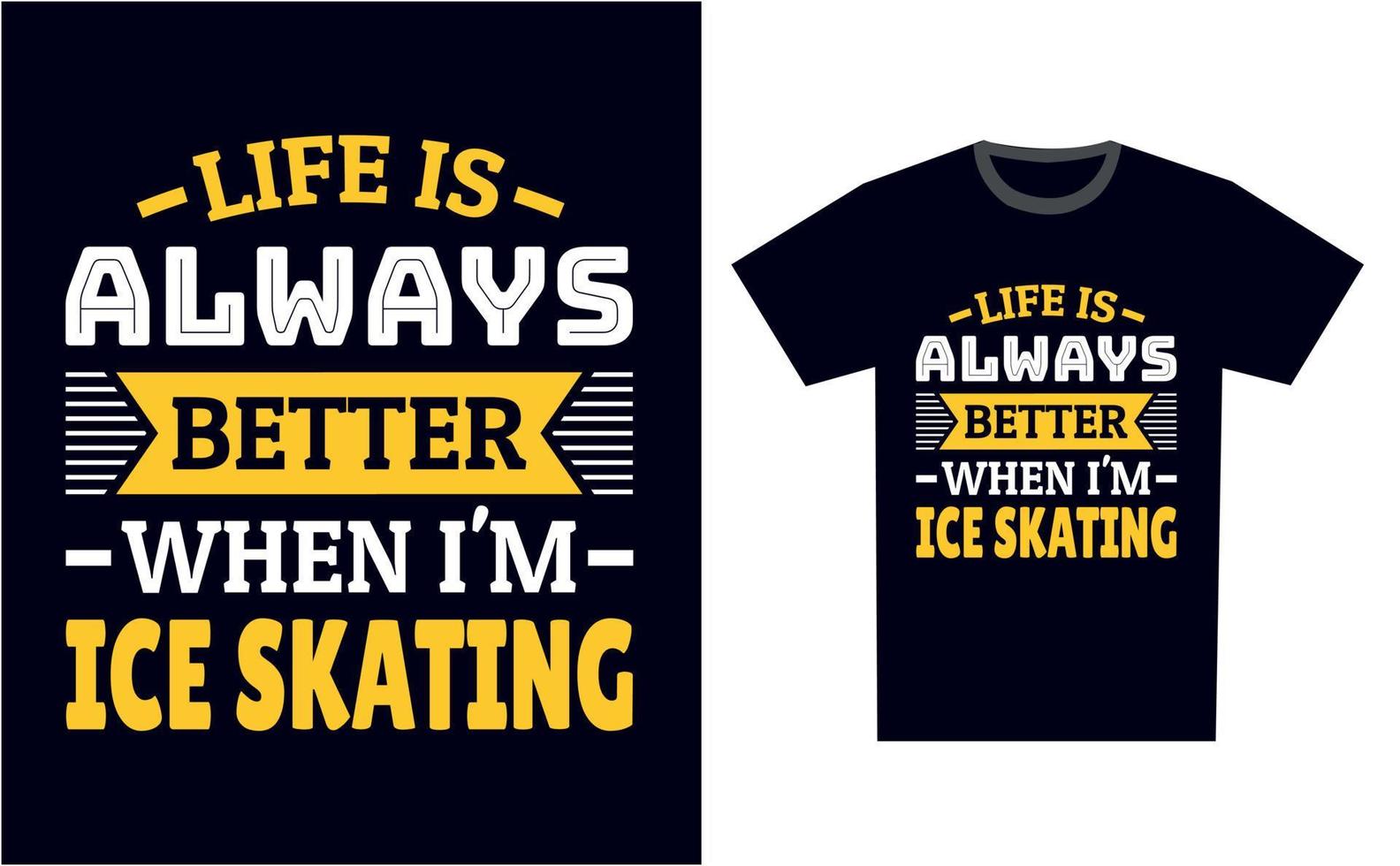 vector de plantilla de diseño de camiseta de patinaje sobre hielo