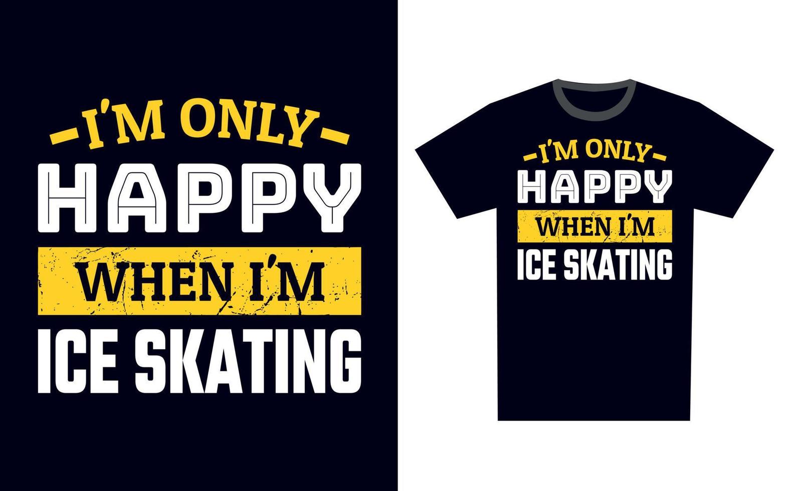 Ice Skating T Shirt Design Template Vector