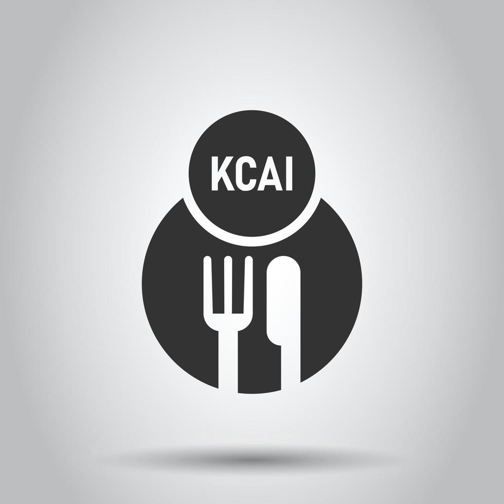 Kcal icon in flat style. Diet vector illustration on white isolated background. Calories business concept.