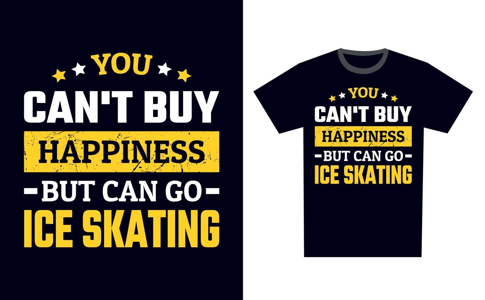 Ice Skating T Shirt Design Template Vector