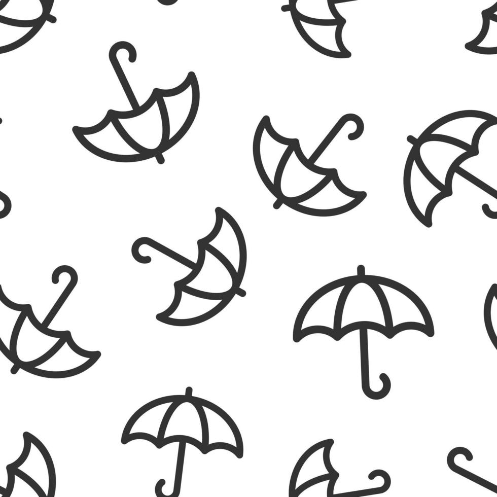 icono de paraguas en estilo plano. ilustración de vector de sombrilla sobre fondo blanco aislado. concepto de negocio de patrones sin fisuras de dosel.
