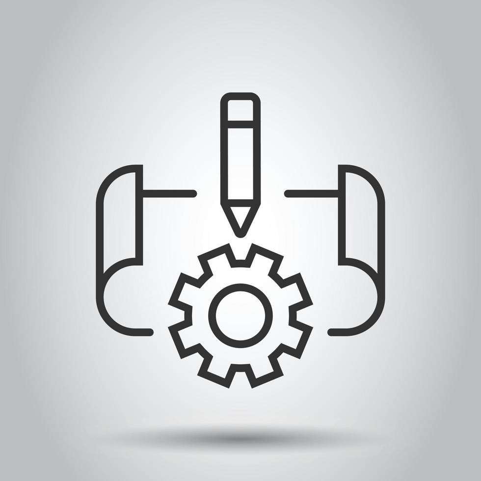 Prototype icon in flat style. Startup vector illustration on white isolated background. Model development business concept.