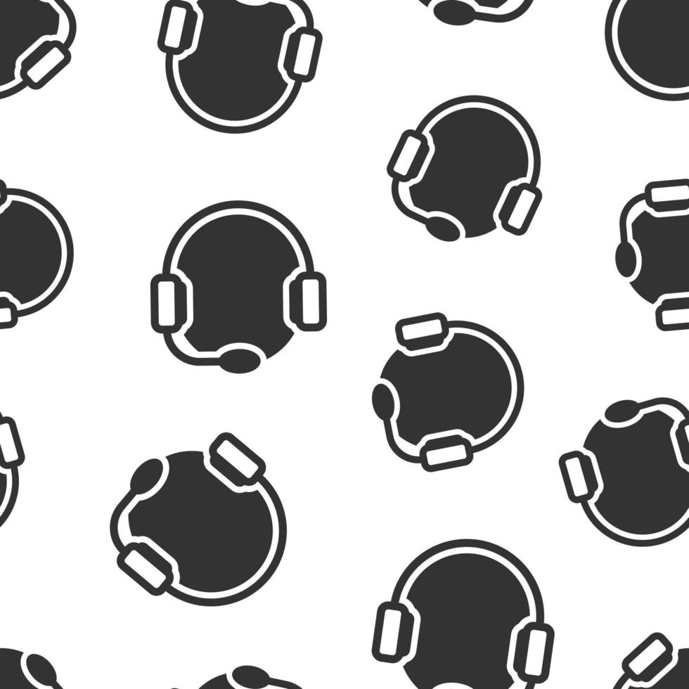 Helpdesk icon in flat style. Headphone vector illustration on white isolated background. Chat operator seamless pattern business concept.