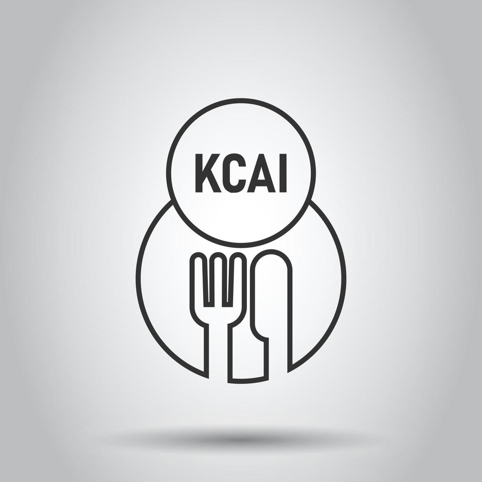 Kcal icon in flat style. Diet vector illustration on white isolated background. Calories business concept.
