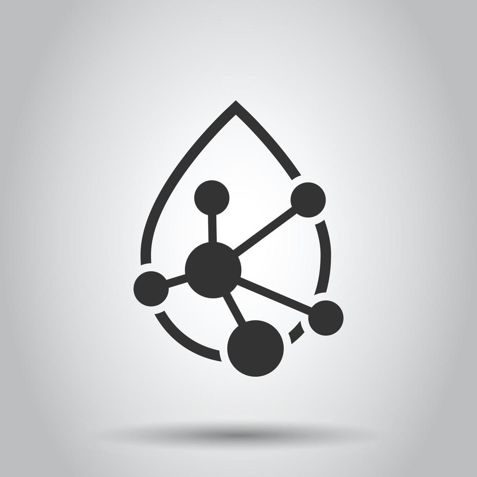 Acid molecule icon in flat style. Dna vector illustration on white isolated background. Amino model business concept.