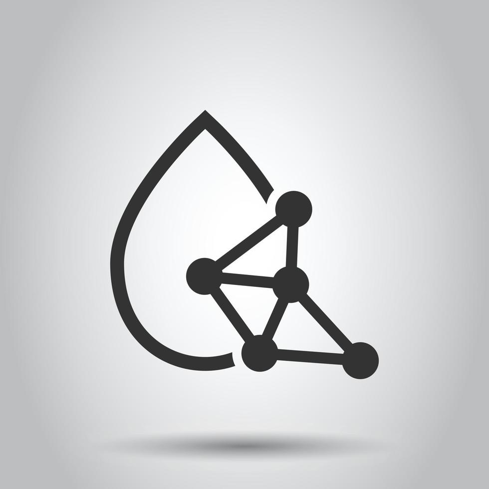 Acid molecule icon in flat style. Dna vector illustration on white isolated background. Amino model business concept.