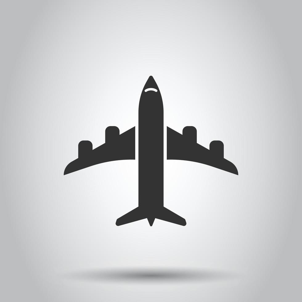 icono de avión en estilo plano. ilustración de vector de avión sobre fondo blanco aislado. concepto de negocio de avión de vuelo.