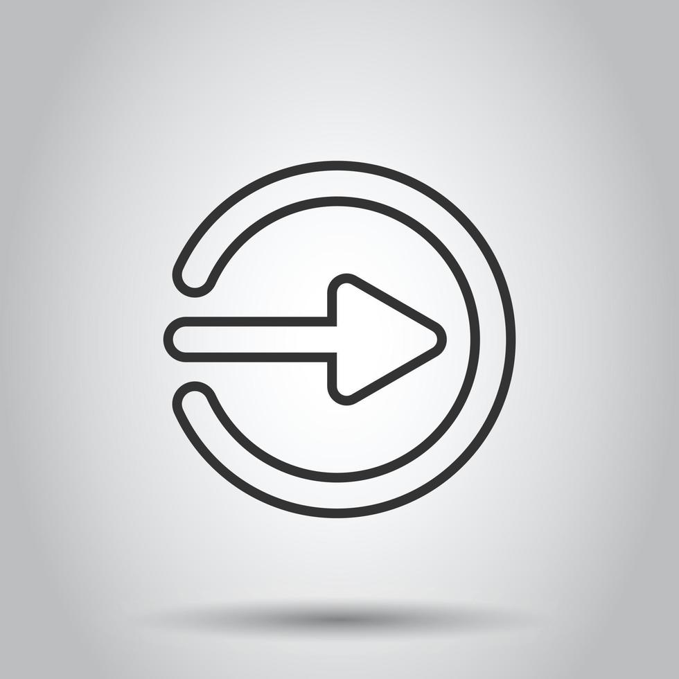 Login icon in flat style. Arrow access vector illustration on white isolated background. Door entry business concept.