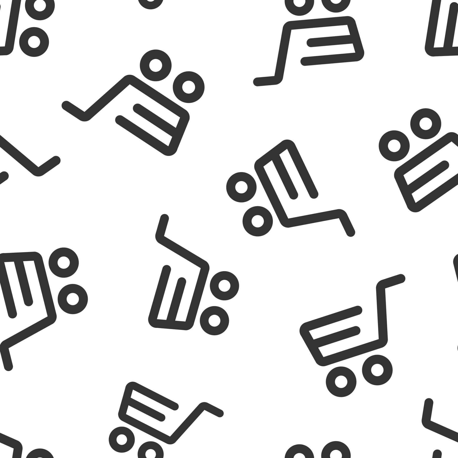 Shopping cart icon in flat style. Trolley vector illustration on white