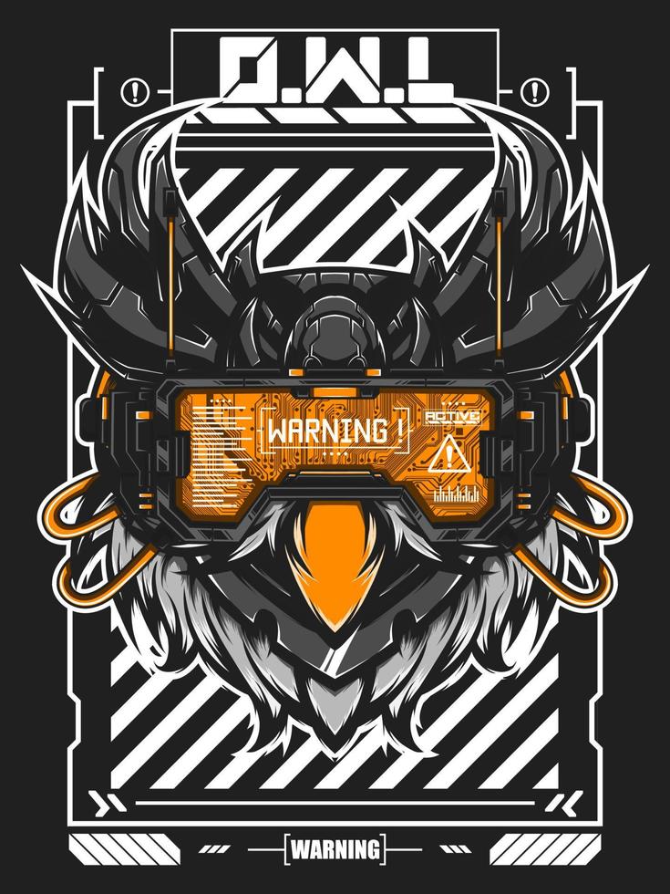 Owl Head Illustration vector