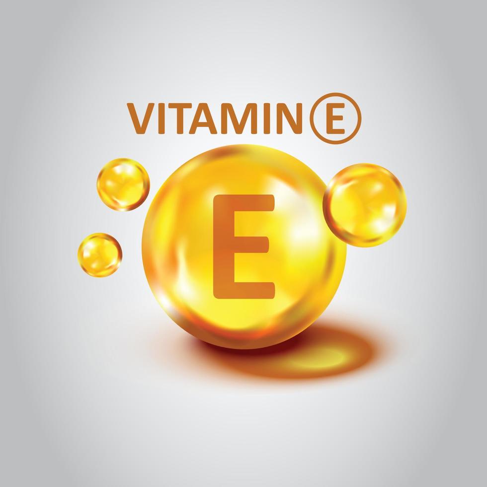 Vitamin E icon in flat style. Pill capsule vector illustration on white isolated background. Skincare business concept.