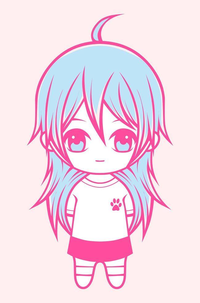 Cute Cartoon Girl Vector