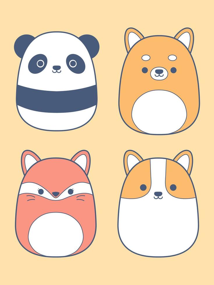 Cute Animals Characters vector