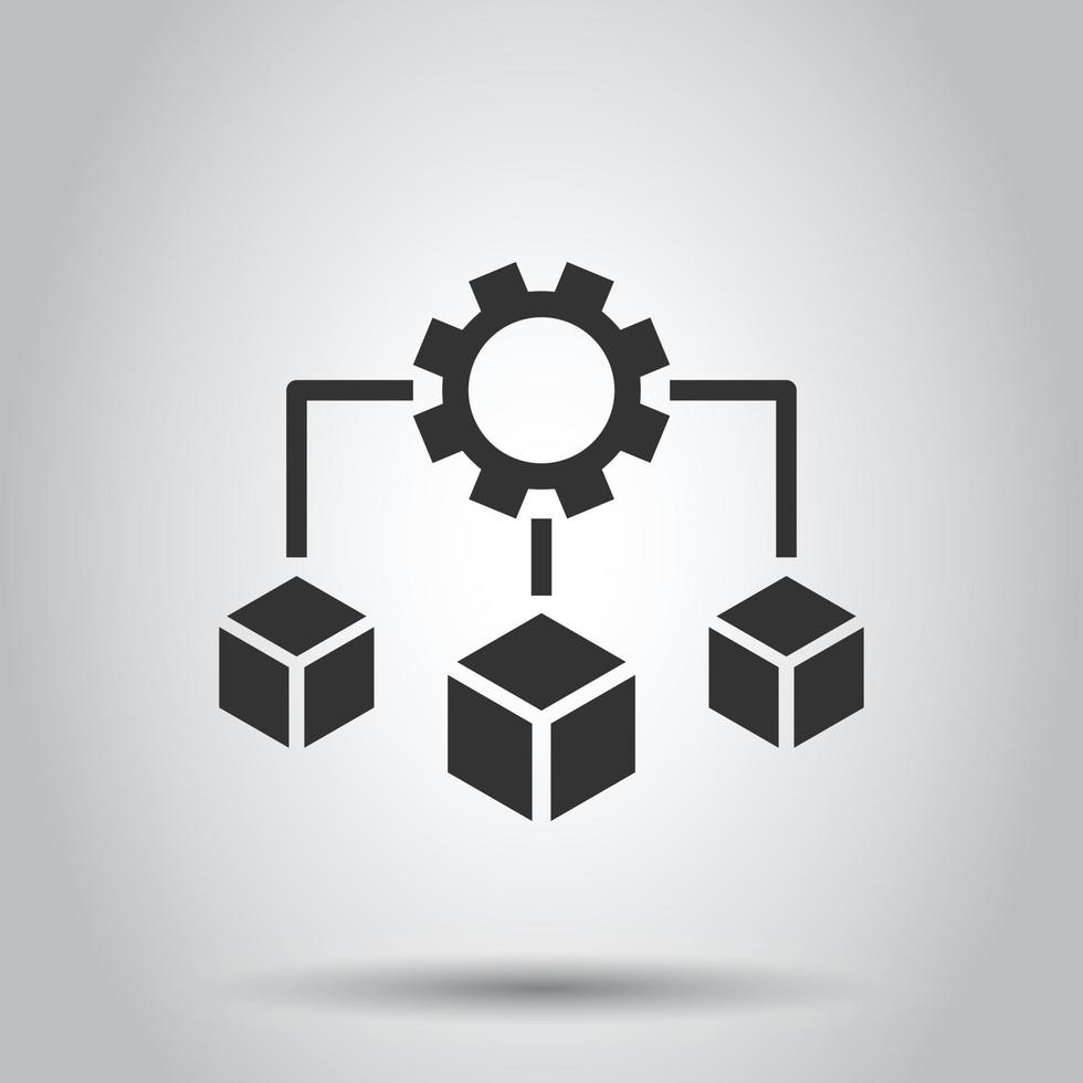 Api technology icon in flat style. Algorithm vector illustration on ...