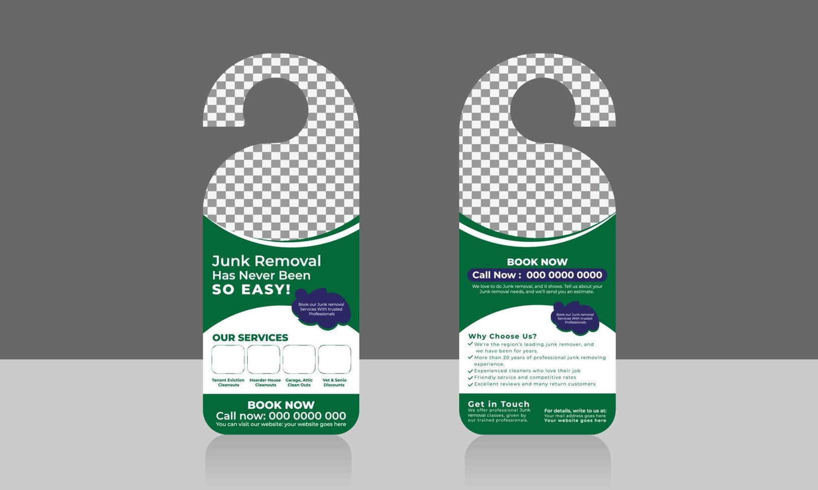 Cleaning service door hanger design template, hotel knob design. vector door hanger. Home cleaning, roof cleaning, window cleaning, office cleaning, junk dust removal, door hanger, rack card  vector