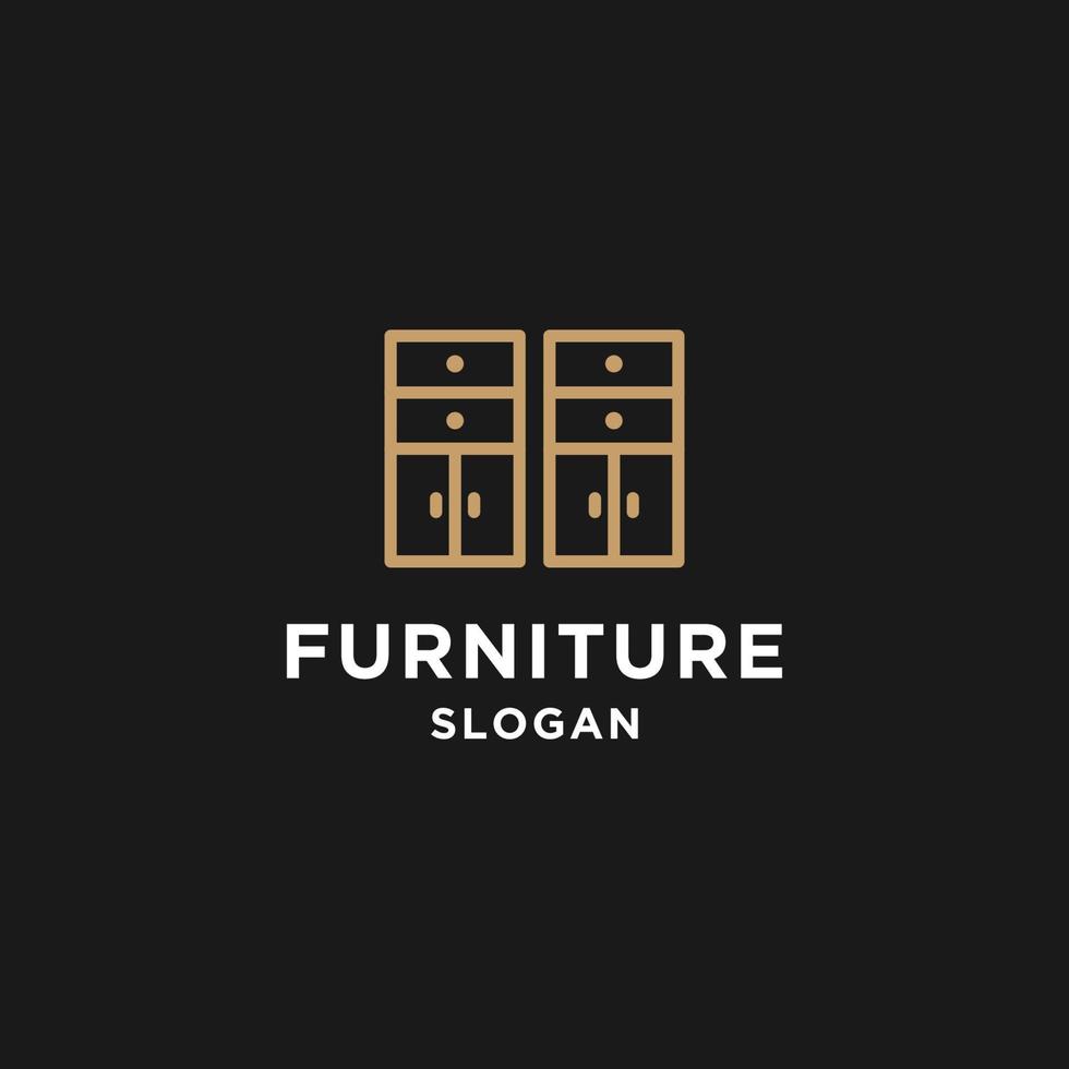 Furniture design logo concept in black backround vector