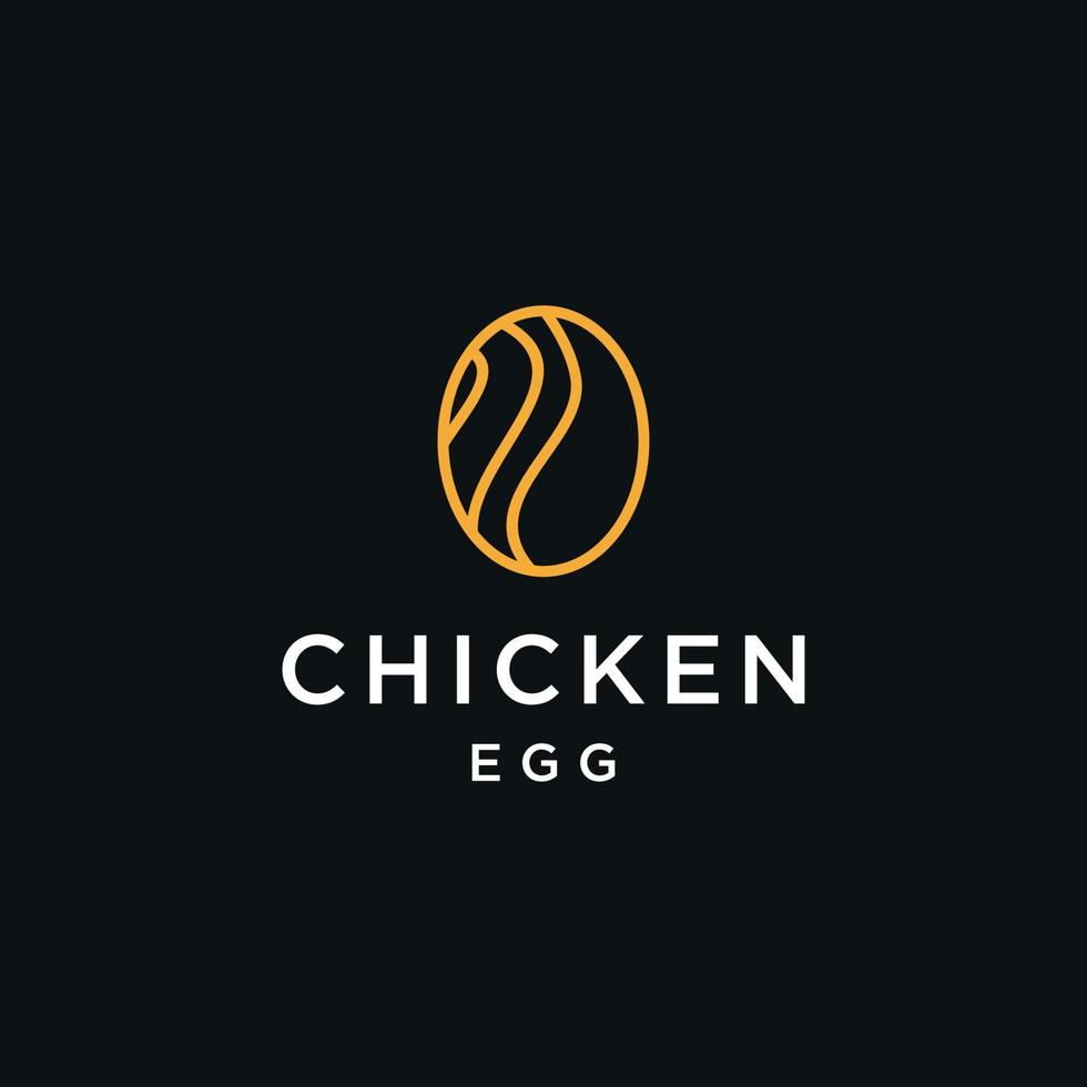 huevo con forma de gallo diseño de logotipo vector icono símbolo ilustración