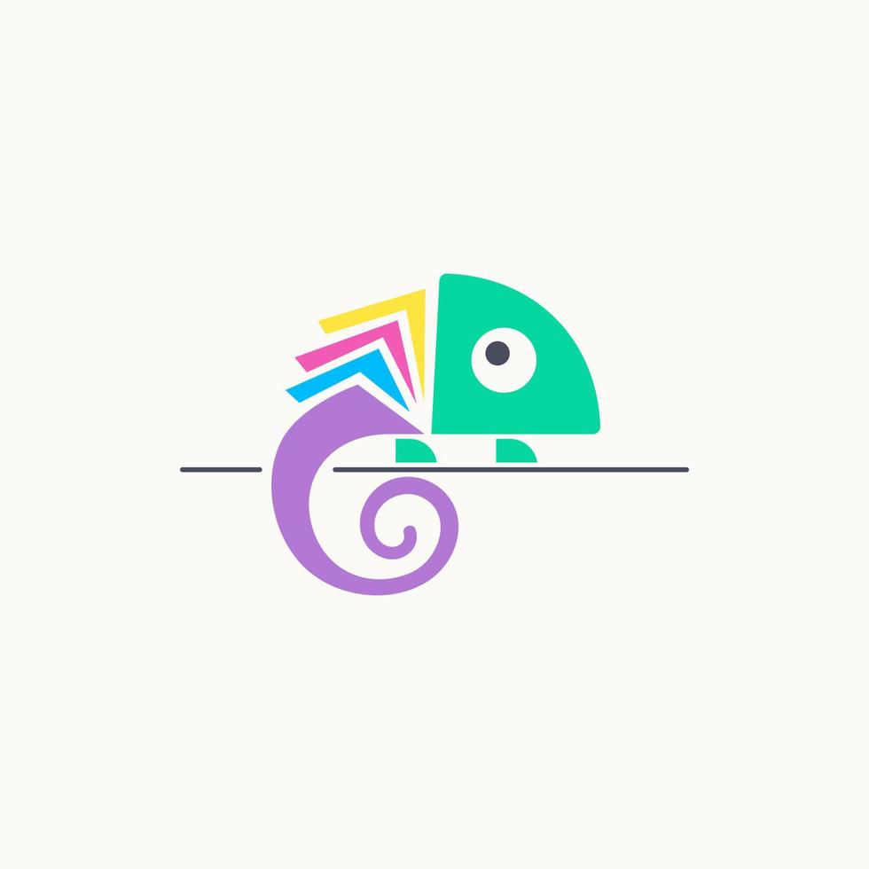 camaleón libro animal ilustración logo vector