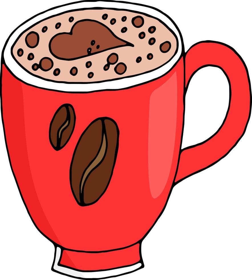 taza de cafe rojo vector