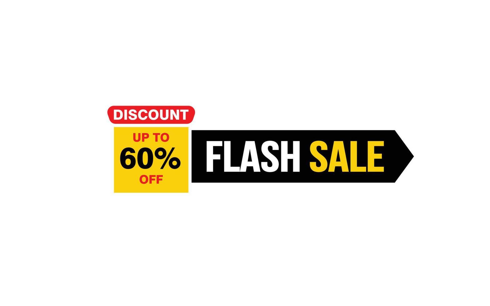 60 Percent FLASH SALE offer, clearance, promotion banner layout with sticker style. vector