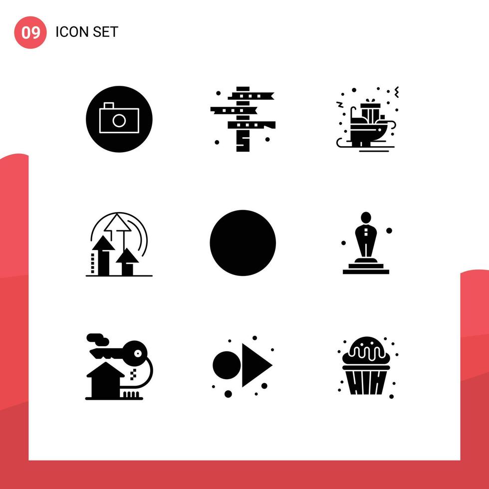 User Interface Pack of 9 Basic Solid Glyphs of product method west management sled Editable Vector Design Elements