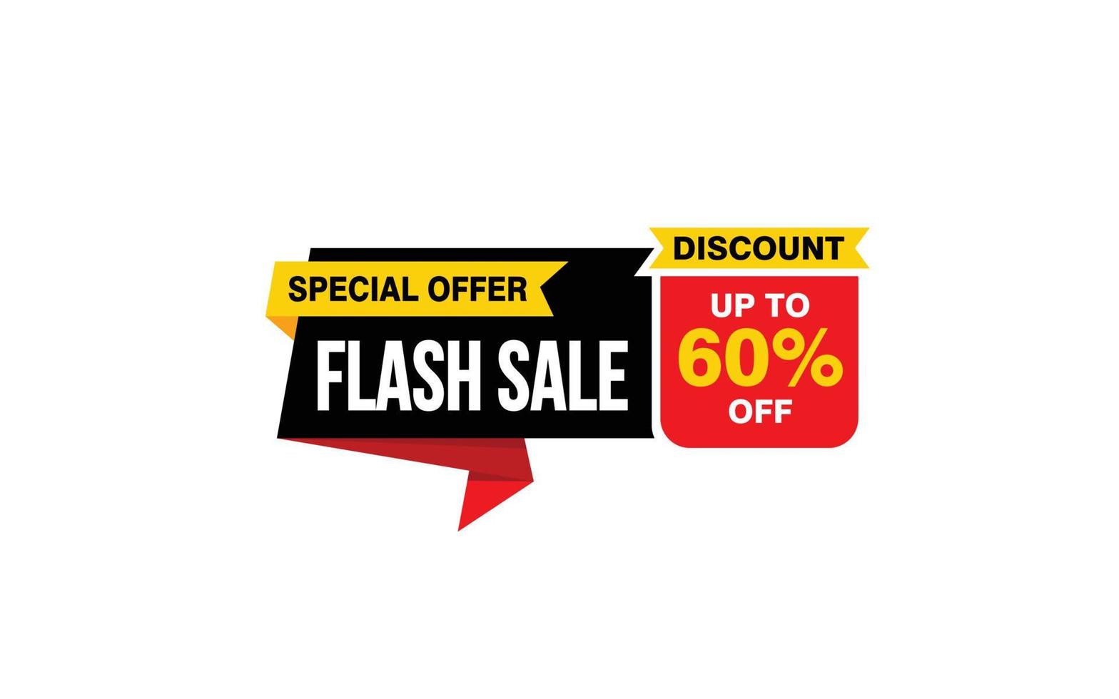 60 Percent FLASH SALE offer, clearance, promotion banner layout with sticker style. vector