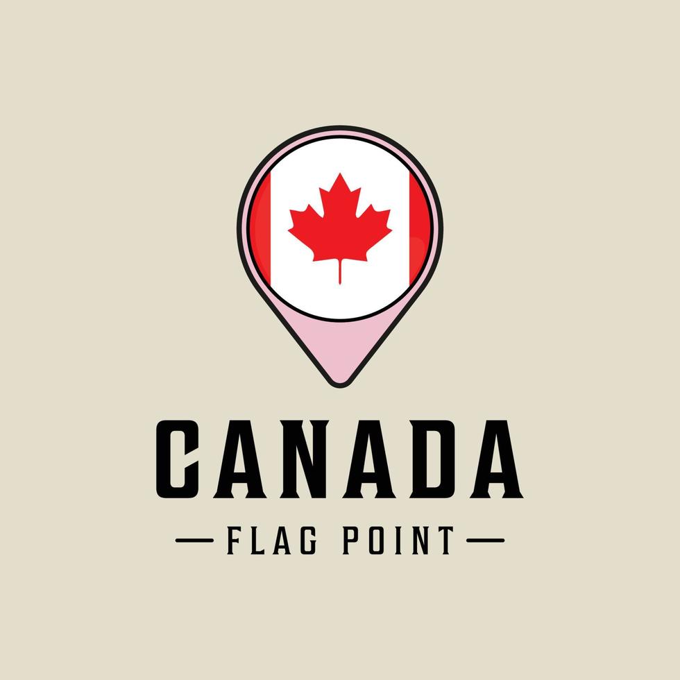 diseño gráfico del icono de la plantilla de la ilustración del vector del logotipo de Canadá del punto de la bandera. mapas ubicación país signo o símbolo