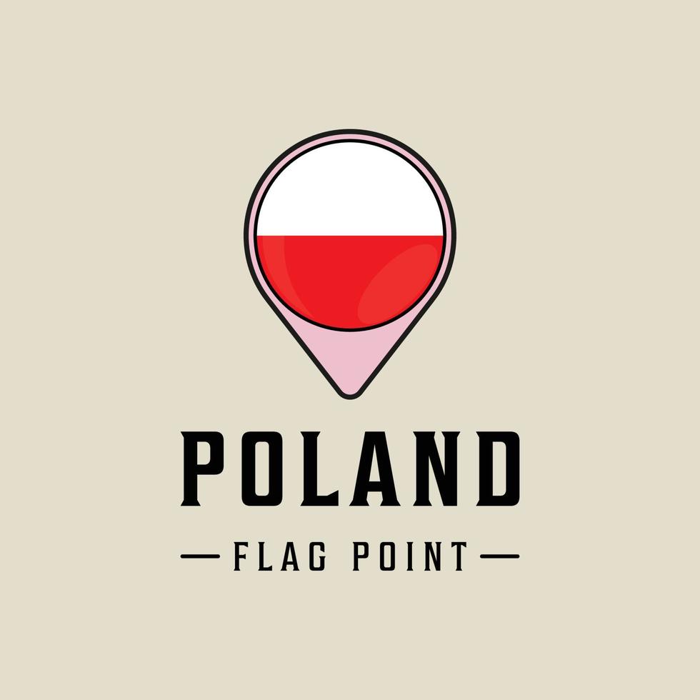 diseño gráfico del icono de la plantilla de la ilustración del vector del logotipo de polonia del punto de la bandera. mapas ubicación país signo o símbolo