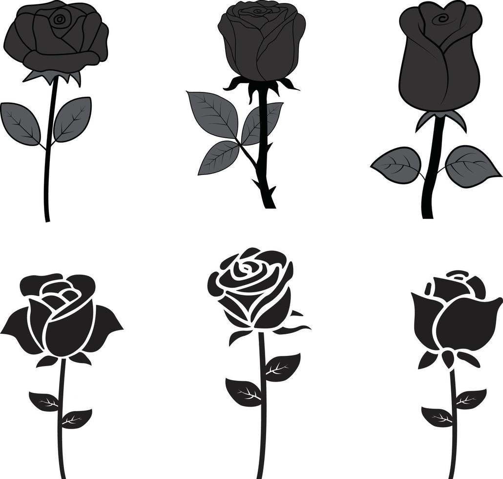 Rose flower vector isolated on a white background